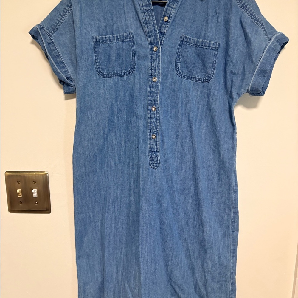 Talbots Blue Denim-Style Shirt Mini Dress - Picture 2 of 4